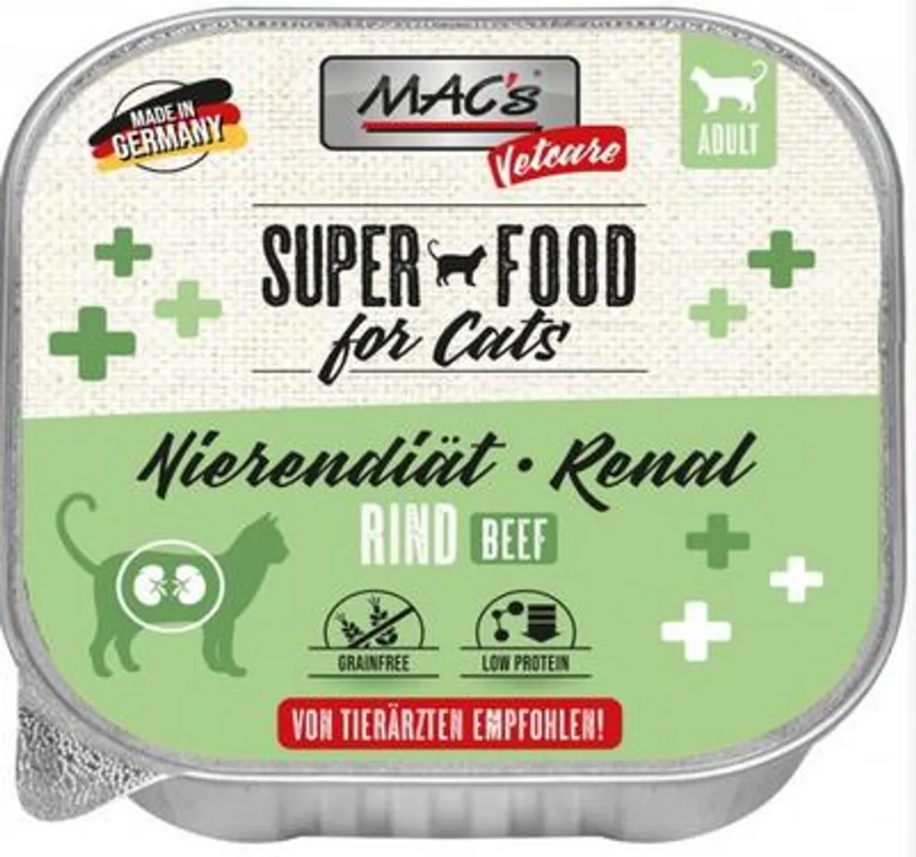 MAC's Cat Vetcare Renal Manzo 16 Pezzi - Umido Dieta Renale Premium - 2