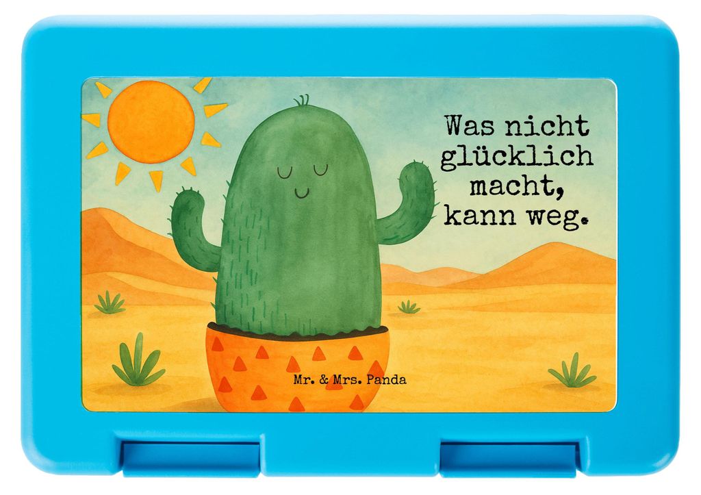 Mr. & Mrs. Panda Bento Box Kaktus Sonne Design - Weiß - Geschenk, Sonnenschein, Lunchbox, Meal Prep, Trennung, Kakteen, Vorratsbehälter, Geschenk...