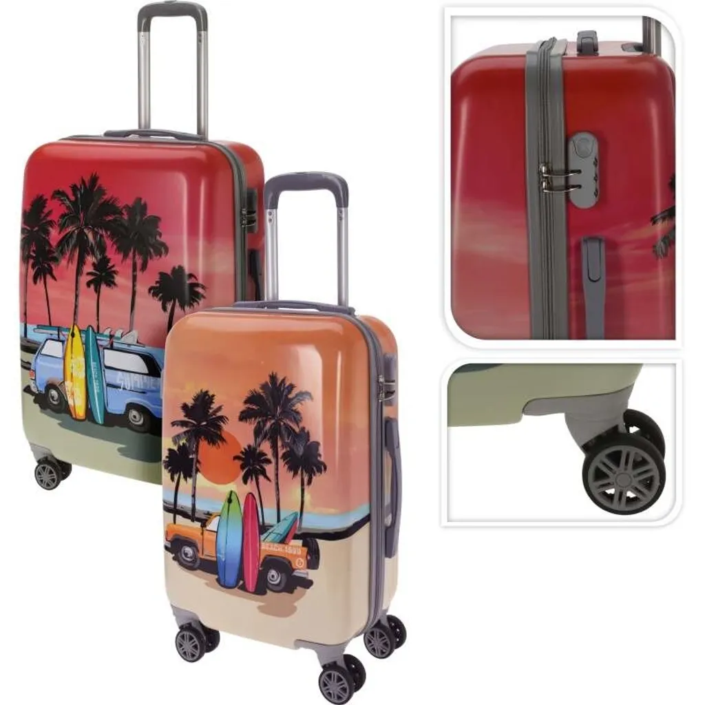 Set Valigie Ruote KO-DG9001020 Tropicali - Alta Resistenza ABS