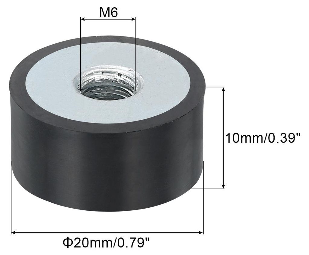 4 Stš¹ck 20 x 10mm M6 Gummid?mpfer, Multi-Typ-Gummipuffer,Schwingungsd?mpfer fš¹r Motorraum und Luftkompressoren