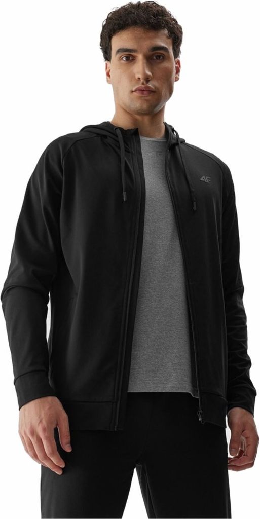 Herren Sport Sweatshirt aus recyceltem Polyester mit Kapuze und Reißverschluss Größe L