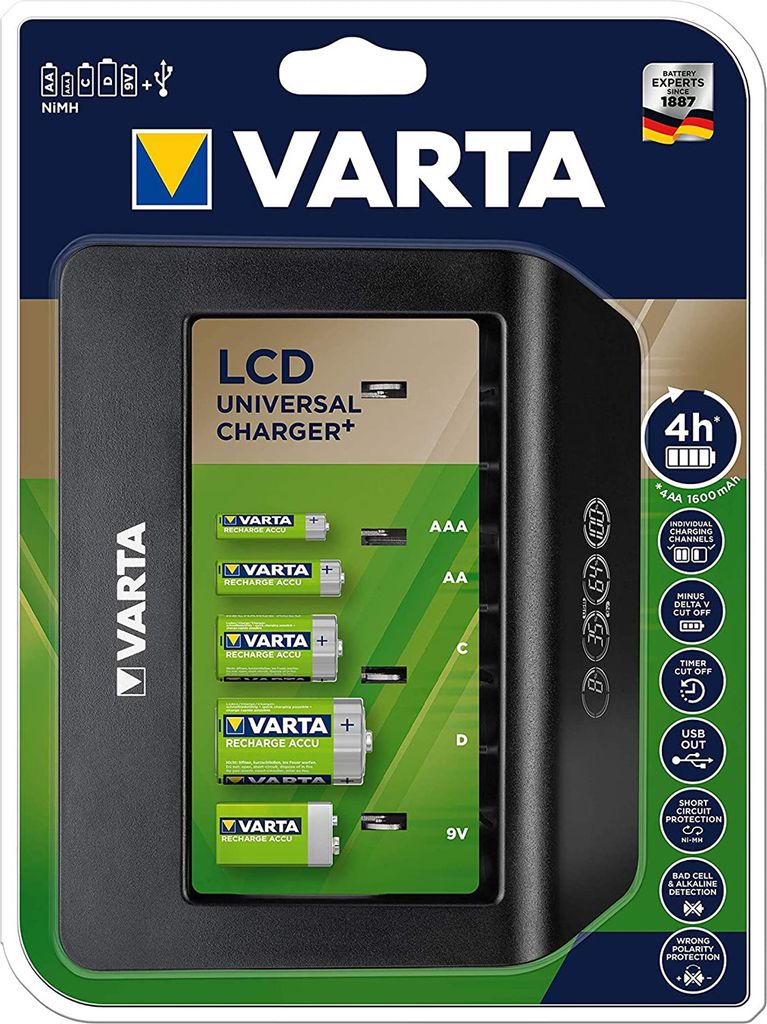 Varta LCD Universal Charger+ ohne Akku Bestückung Produktbild 