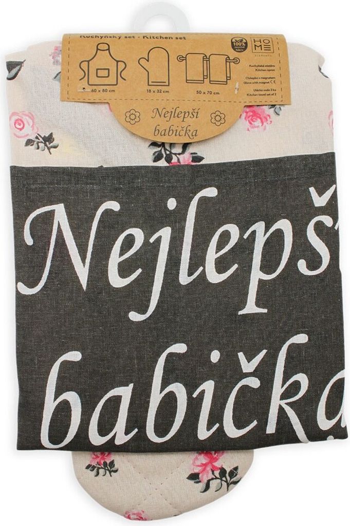 HOME ELEMENTS Set Nejlepší babička, zástěra, chňapka s Obrázek produktu 2