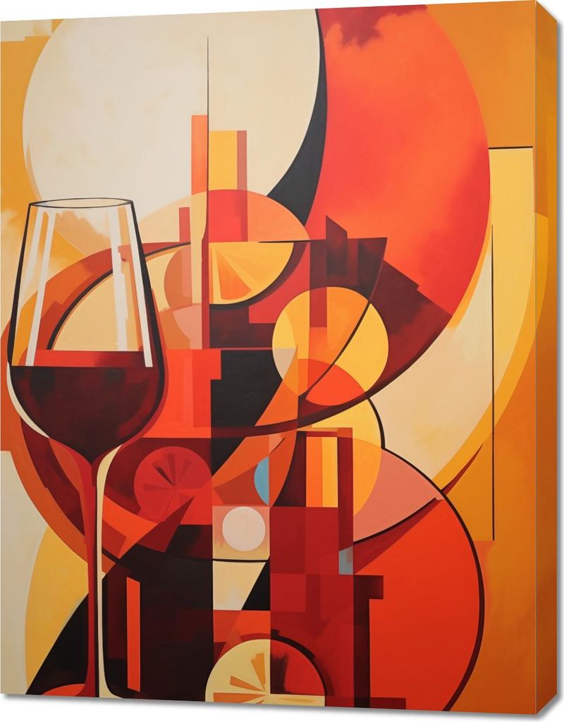 Bild 70x90cm Abendliches Grübeln bei Wein