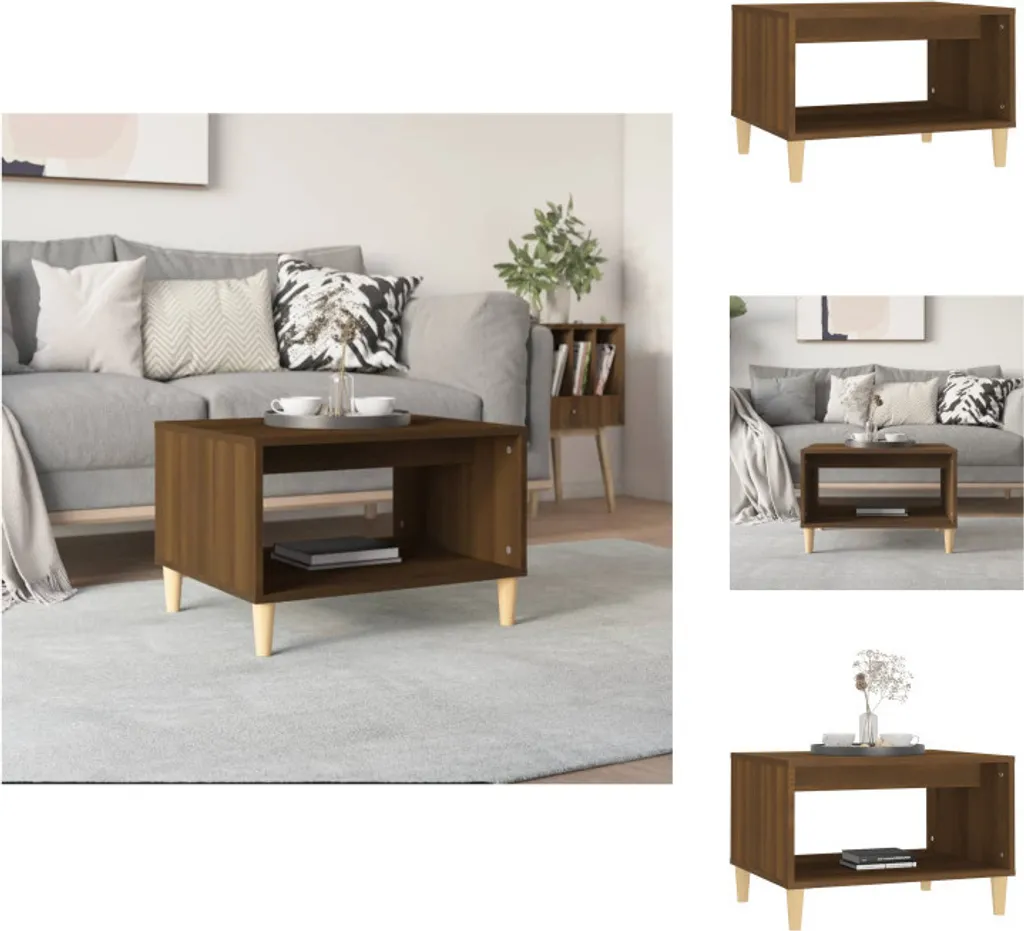 vidaXL Table basse marron chêne 60x50x40 cm en bois composite robuste