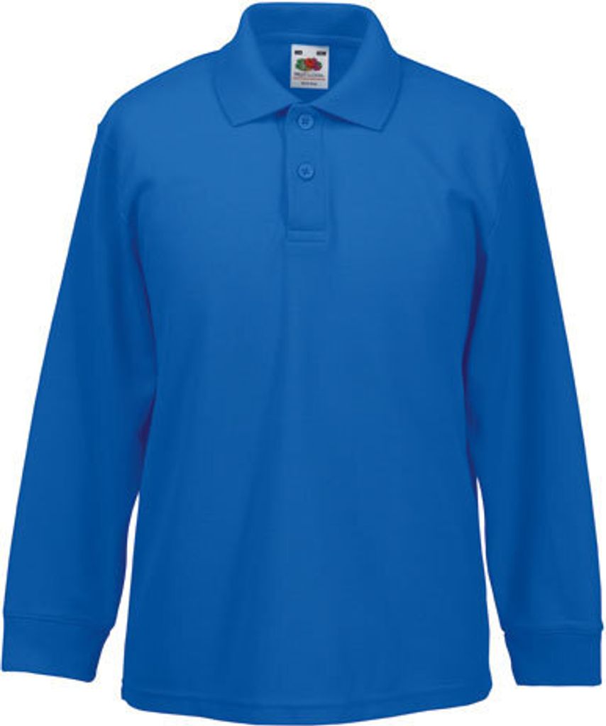 Fruit of the Loom - Kids Polo 65/35 Longsleeve - Royal Blue - 104