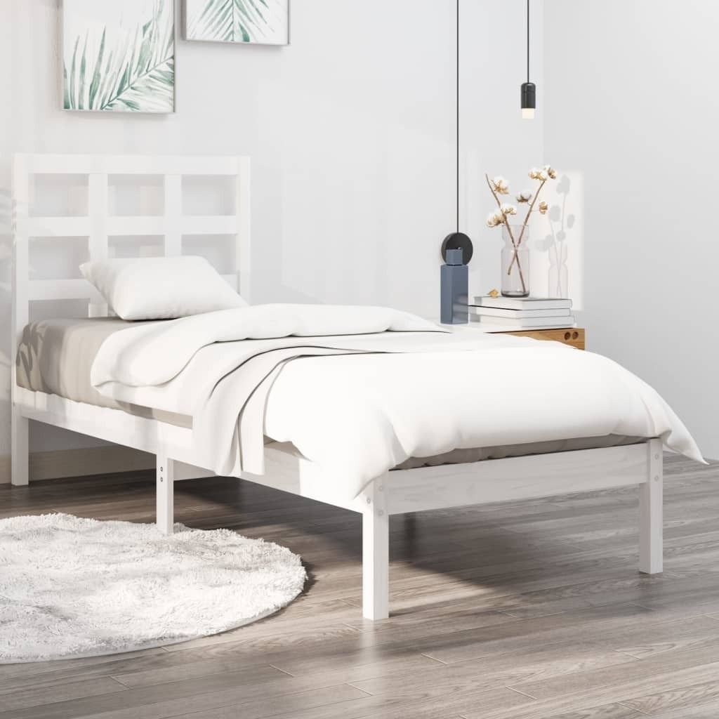 Maison Exclusive - Massivholzbett Weiß 75x190 cm