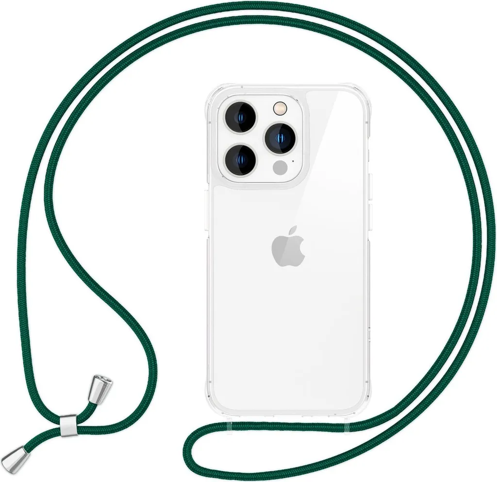 Custodia NALIA iPhone 16 Pro Max Verde Scuro - Cordino HANGIT PRO 160cm