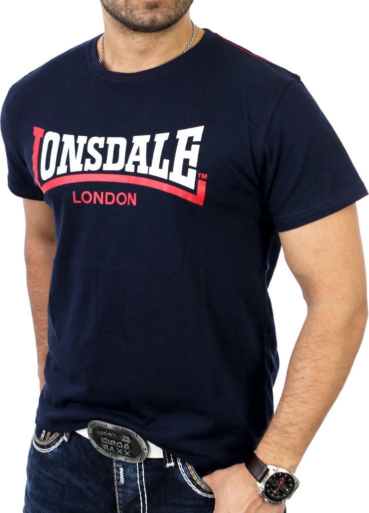 Lonsdale Herren TWO TONE Regular Fit T-Shirt LD-113170 Navyblau S