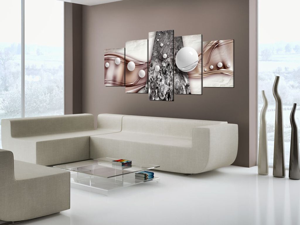 Akustikbild Abstrakt 200x100 cm Bilder Akustikschaum Hochleistungsschallabsorber Schallschutz Leinwand 5 tlg Wandbild Raumakustik Schalldämmung a-...