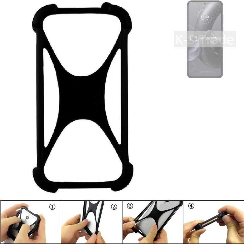 K-S-Trade Handy-Hülle Schutz-Hülle kompatibel mit Motorola Edge 30 Neo Silikon Bumper TPU Softcase Smartphone Stoßschutz, schwarz