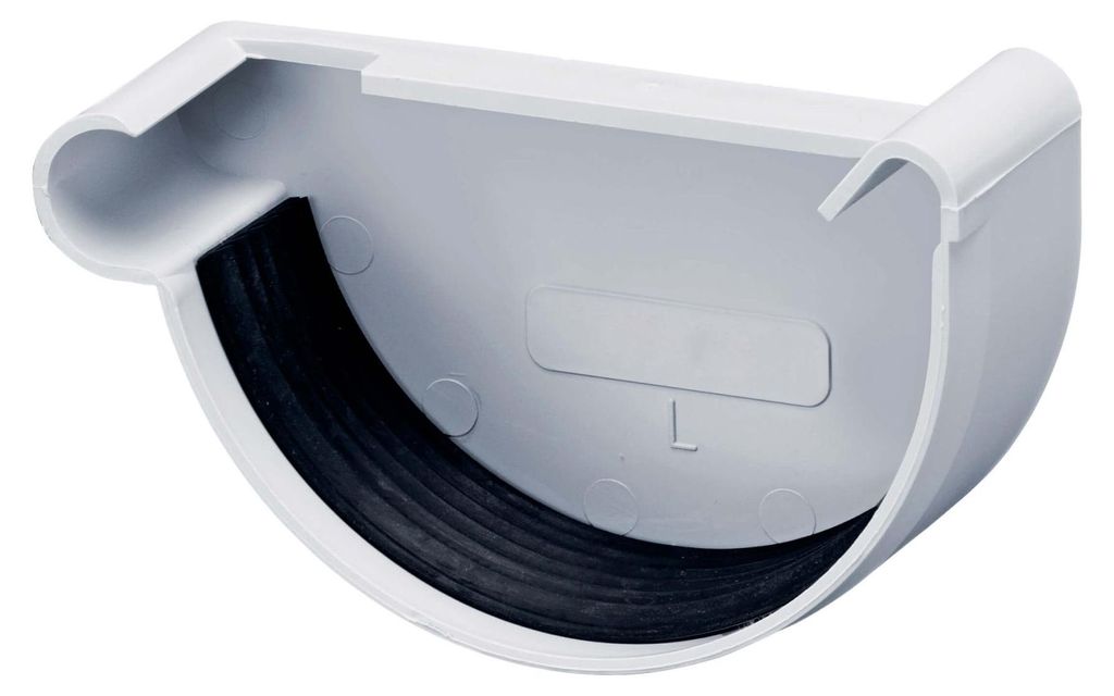INEFA Dachrinnen Endstück halbrund, PVC NW150 / 150mm, Produktbild 