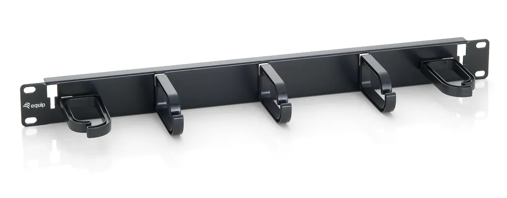 Passe-câble Horizontal 1U pour Armoire Réseau 19" avec 5 Crochets Noir