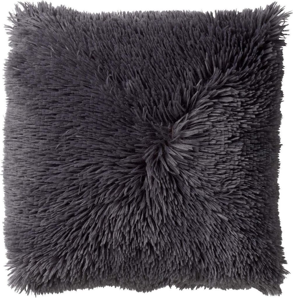 Dutch Decor Kissenbezug Fluffy 60x60 cm Grau Unifarben