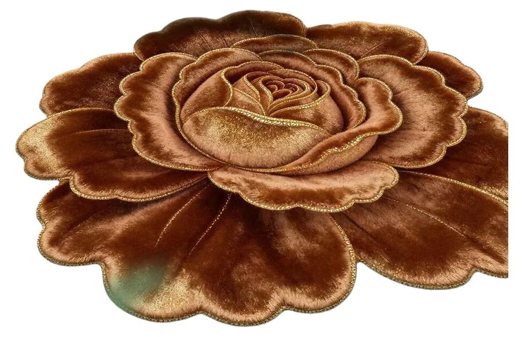 Große, rutschfeste, flauschige Fußmatte mit Blumenmuster und 3D-Effekt, pflegeleicht, für Wohnzimmer, Bad und Küche.