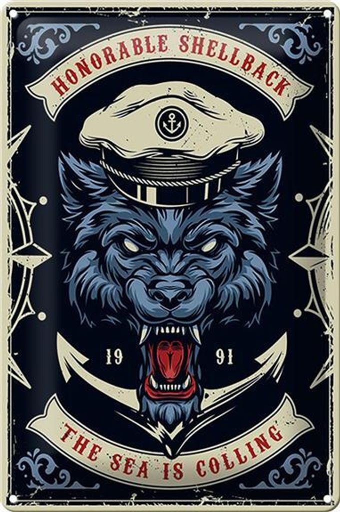 Blechschild Seefahrt 20x30cm honorable shellback sea