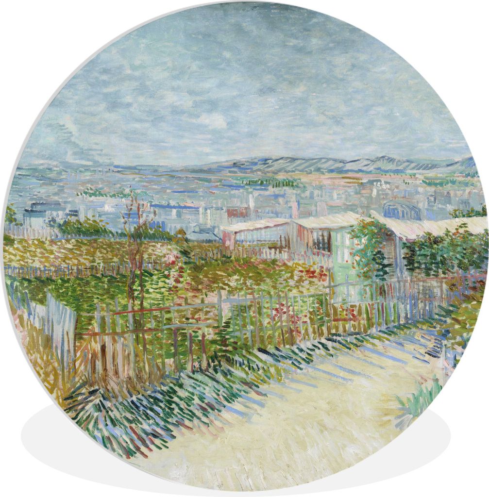 MuchoWow Rundes Wandbild - Runde Bilder Montmartre: hinter der Mühle von Galette - Vincent van Gogh Ø 90 cm Kreis Wanddekoration Kunststoff - W...