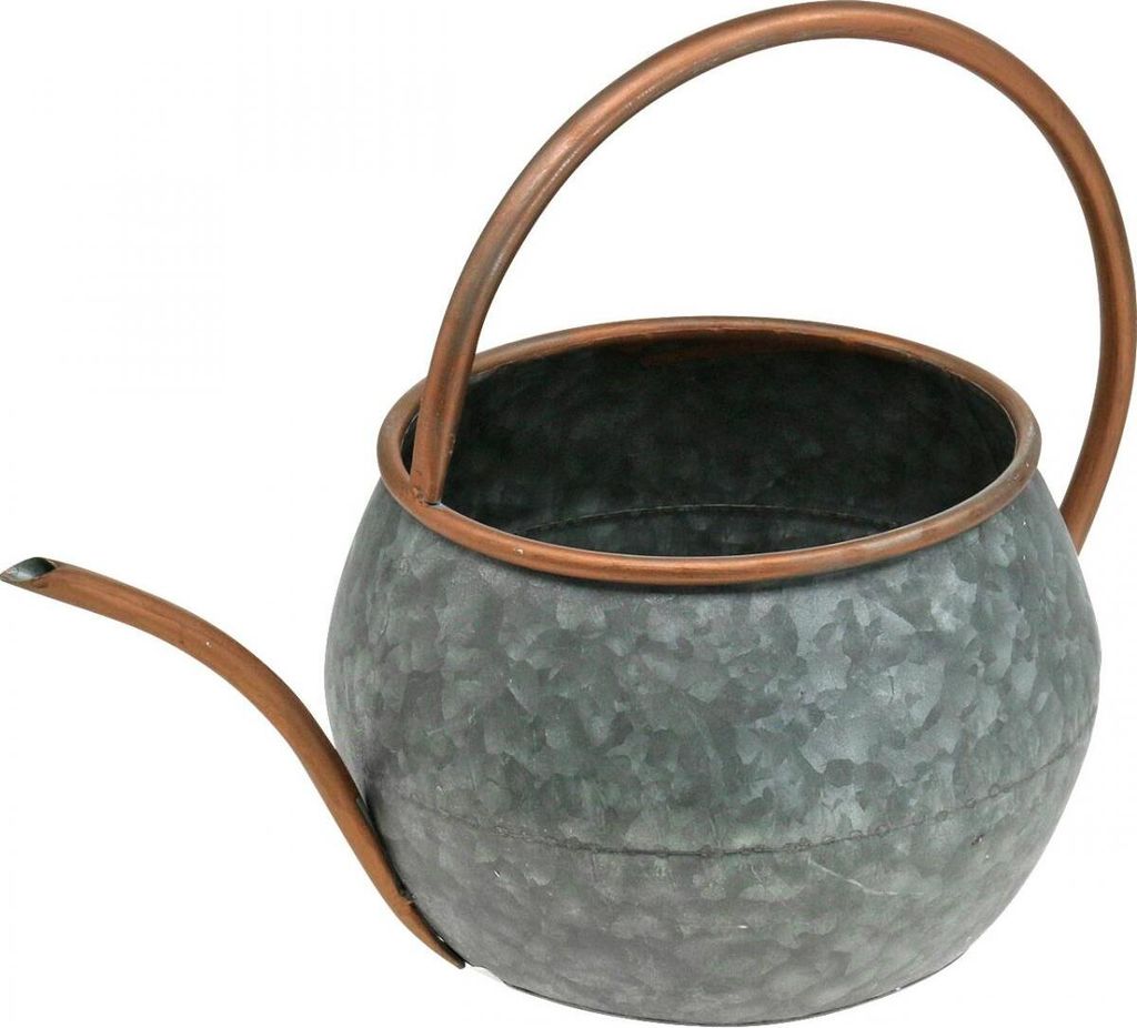 Rustikale Deko-Gießkanne aus Metall im Vintage-Landhausstil