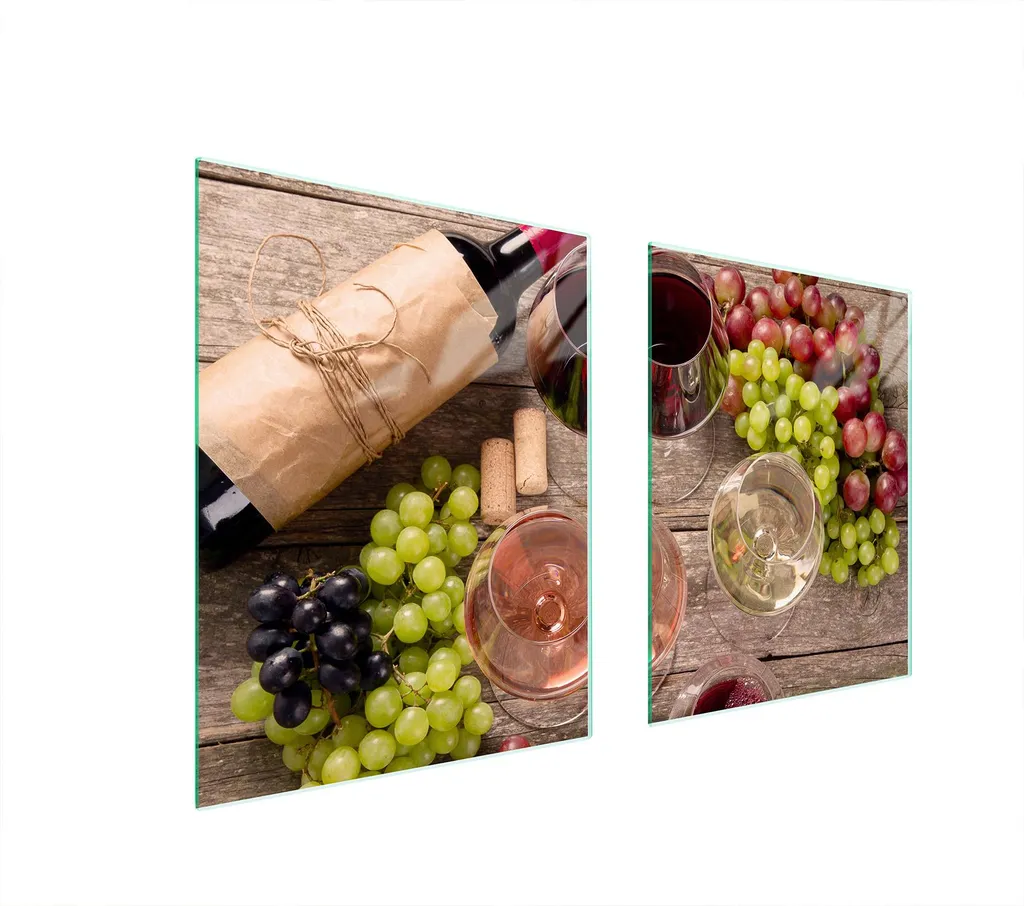 Arredo Cucina Vetro 85x52 Cuore Vino - Protezione Glamour