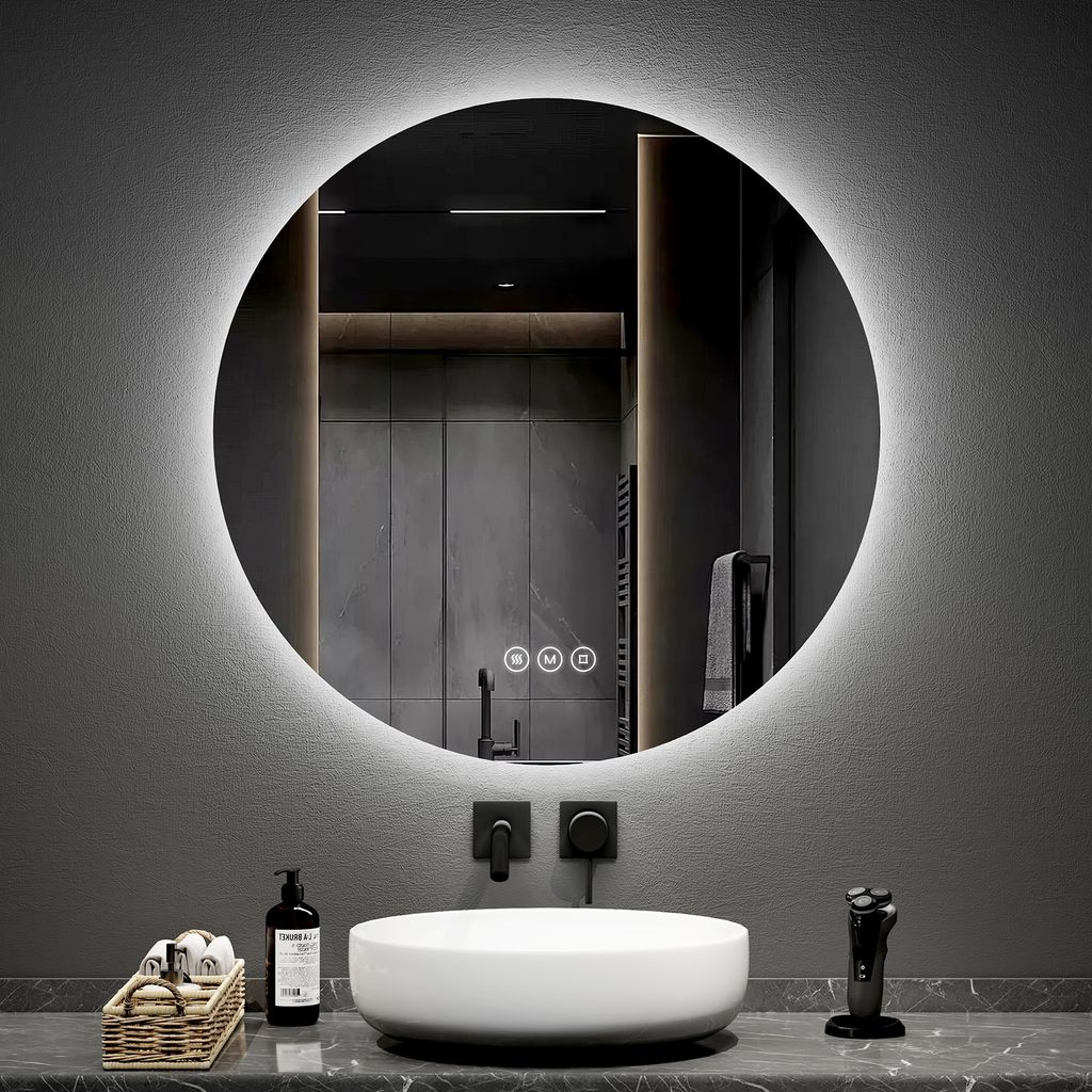 EMKE Specchio da bagno con illuminazione 60 x 45 cm