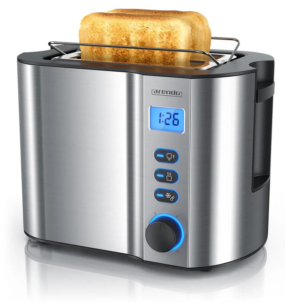 Toaster 2 tranches inox Arendo avec support viennoiseries et écran