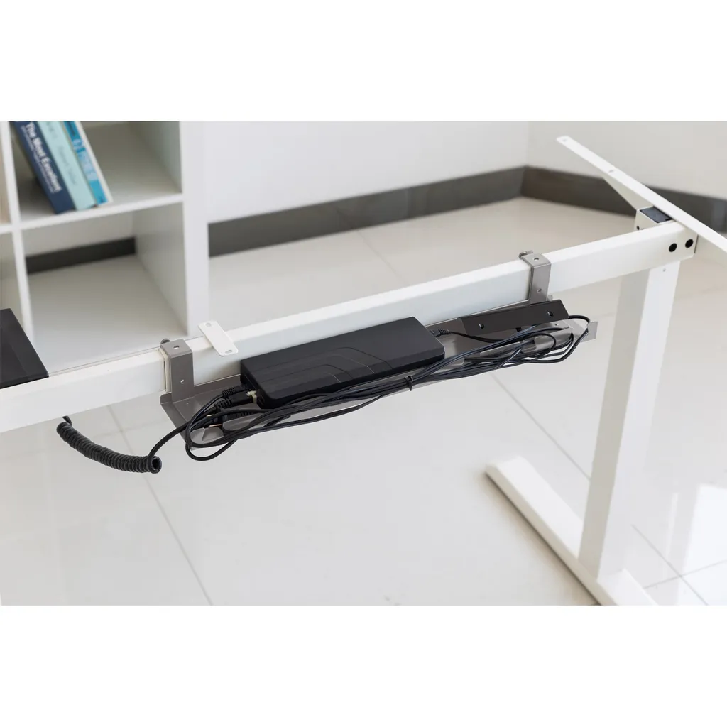 InLine Guide-câbles sous Table Gris - Rangement Bureau 43023G Robuste - 2