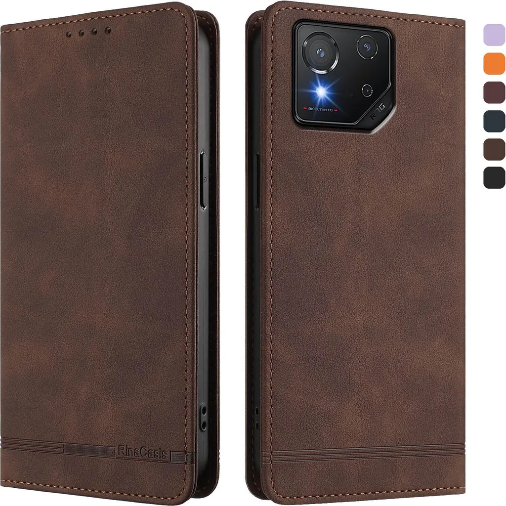 Custodia Retro Marrone Asus ROG Phone 8 Pro - Wallet Case Gaming