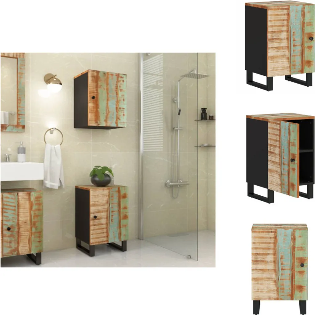vidaXL Mobile da bagno 38x33x58 cm in legno massiccio vecchio - Set di mobili da bagno