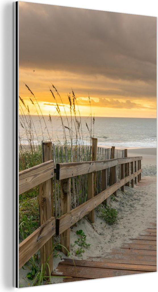 MuchoWow Wanddekoration Metall Metallbild Wandkunst 40x60 cm Strand - Meer - Düne - Weg MuchoWow Aluminium Gemälde - Wanddekoration aus Aluminium