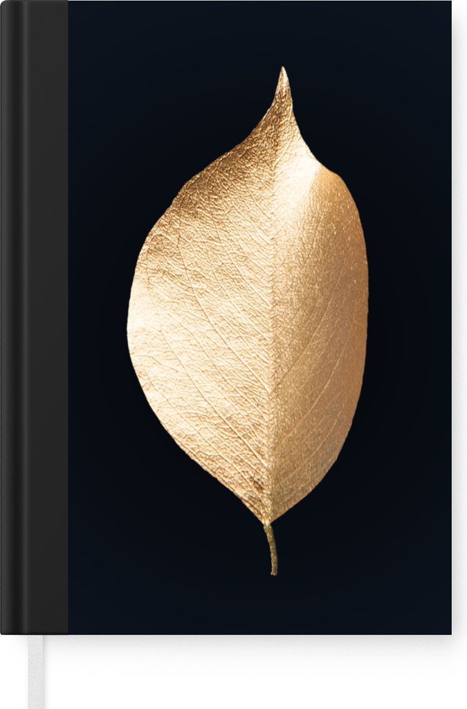 MuchoWow Notizbuch Tagebuch Haushaltsbuch Notebook A5 Blätter - Gold - Schwarz - Pflanzen - Luxus - Notizblock - Notizheft - Notebook - Schreibb...