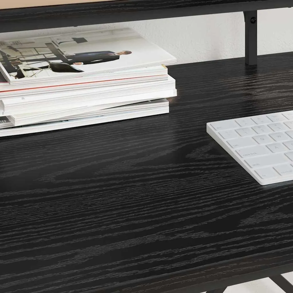 SYFAX™ Scrivania Computer 100x50x90 cm Nero: Legno Multistrato Moderno - 4