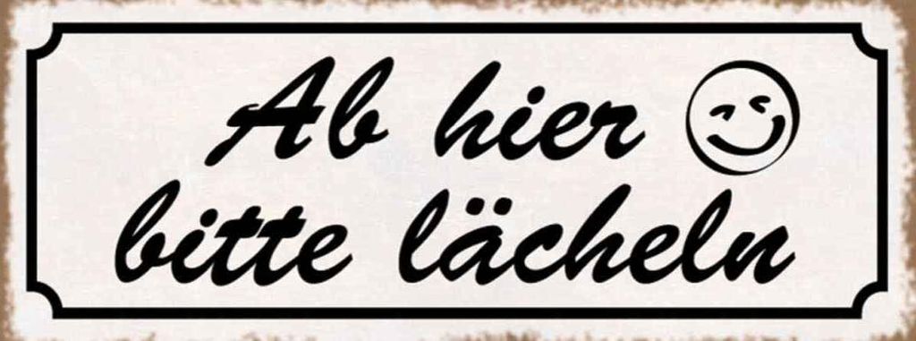 vianmo Holzschild 10x27 cm Ab hier bitte lächeln Dekoration