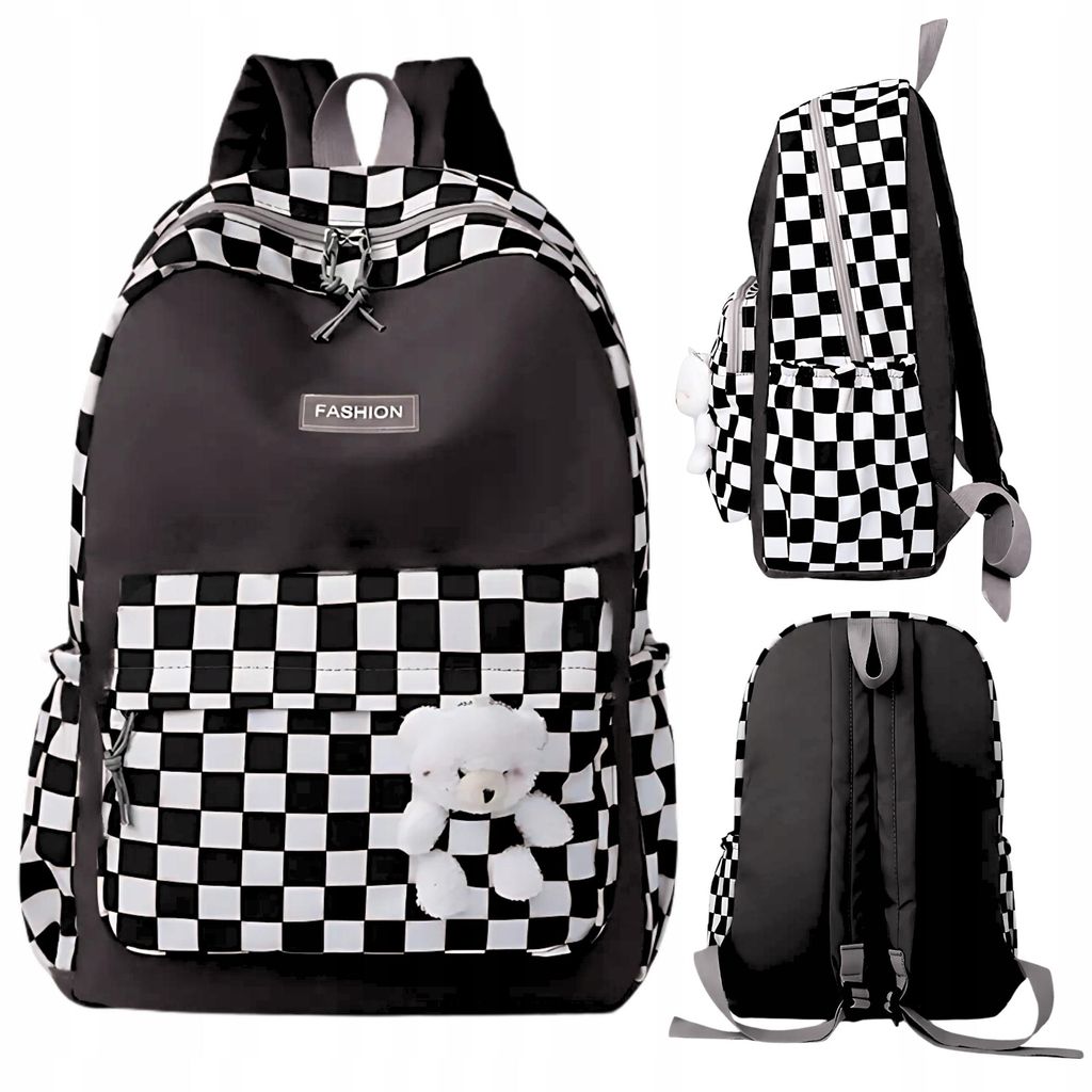 Schulrucksack für Teenager - Ab 4 Klasse - Karo-Muster Produktbild 