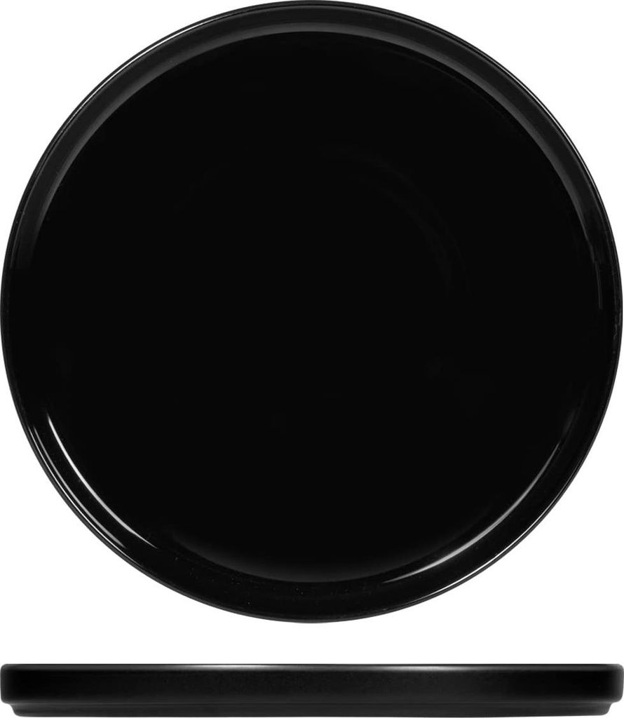 H&h 6er Set schwarze Norway flache Teller 26 cm