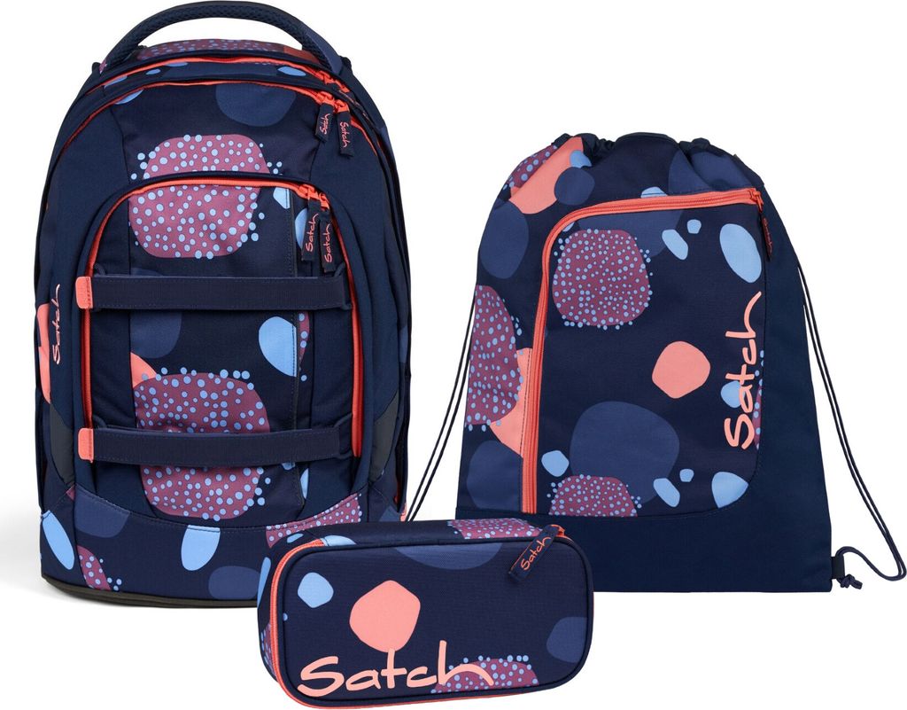 Satch Schulrucksack-Set PACK Coral Reef, 3-teilig, ergonomisch