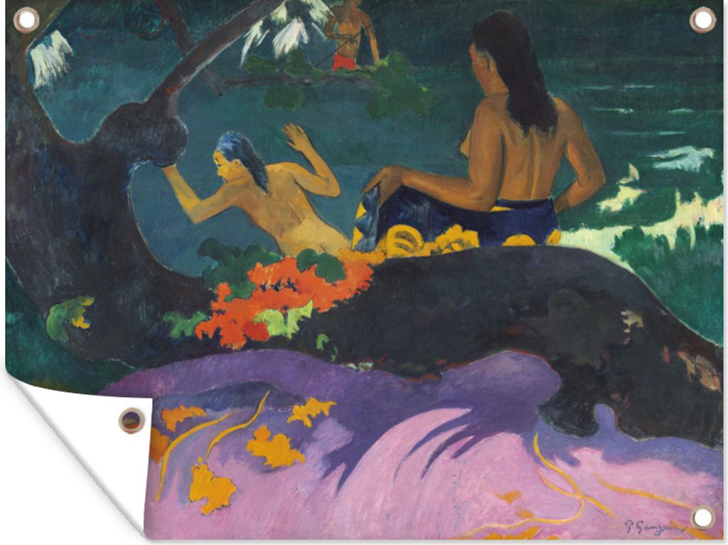 MuchoWow 80x60 cm Outdoor-Poster Gartendeko Sichtschutz Garten Poster für den Garten Am Meer - Paul Gauguin