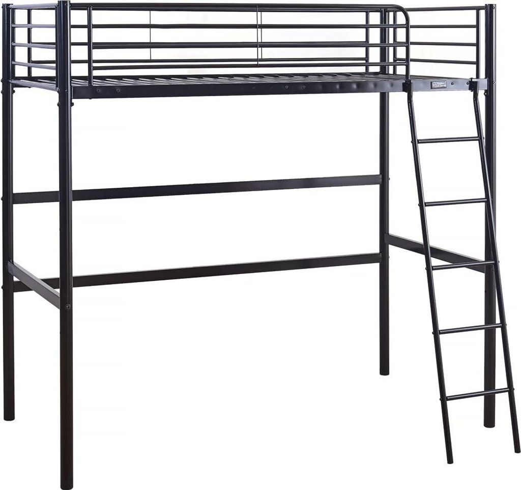 Letto a soppalco in metallo "Alora" - 90 x 190 cm - Nero Immagine del prodotto 