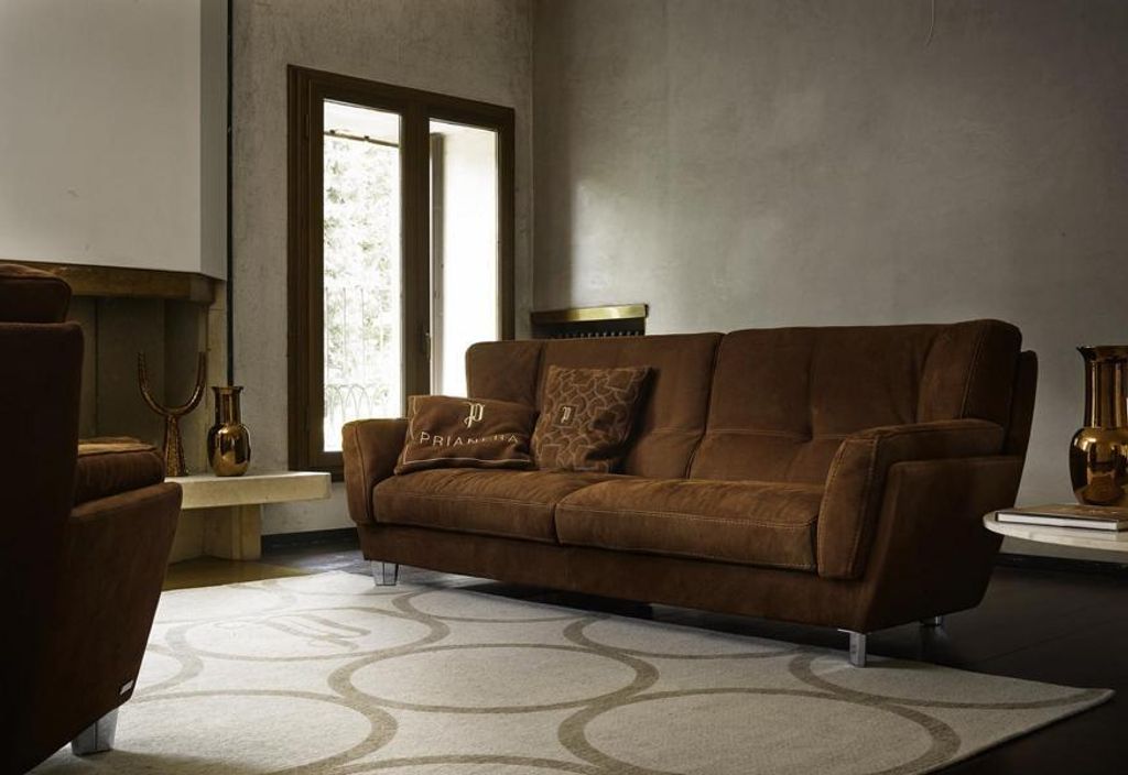 Luxus Sofa 3 Sitz Couch Holz Möbel Dreisitzer Prianera Produktbild 