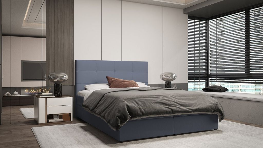 Designbett MALIKA – 180x200, Grau