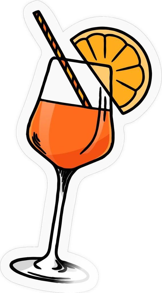 Spreadshirt Cocktailglas Aperitif Orange Geschenk Sticker Aufkleber, 10 x 10 cm, Transparent glänzend