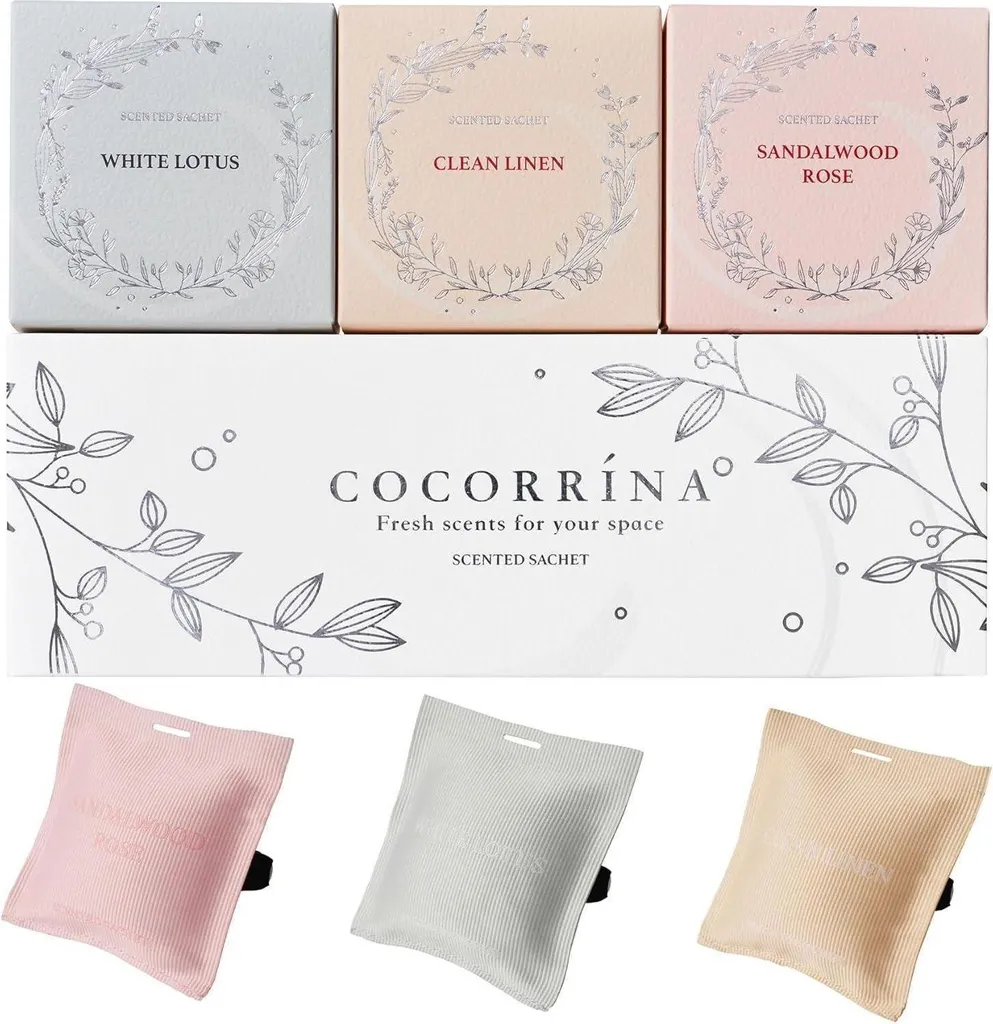 Sachets Parfumés Lotus et Santal - Parfum Longue Durée pour Dressing