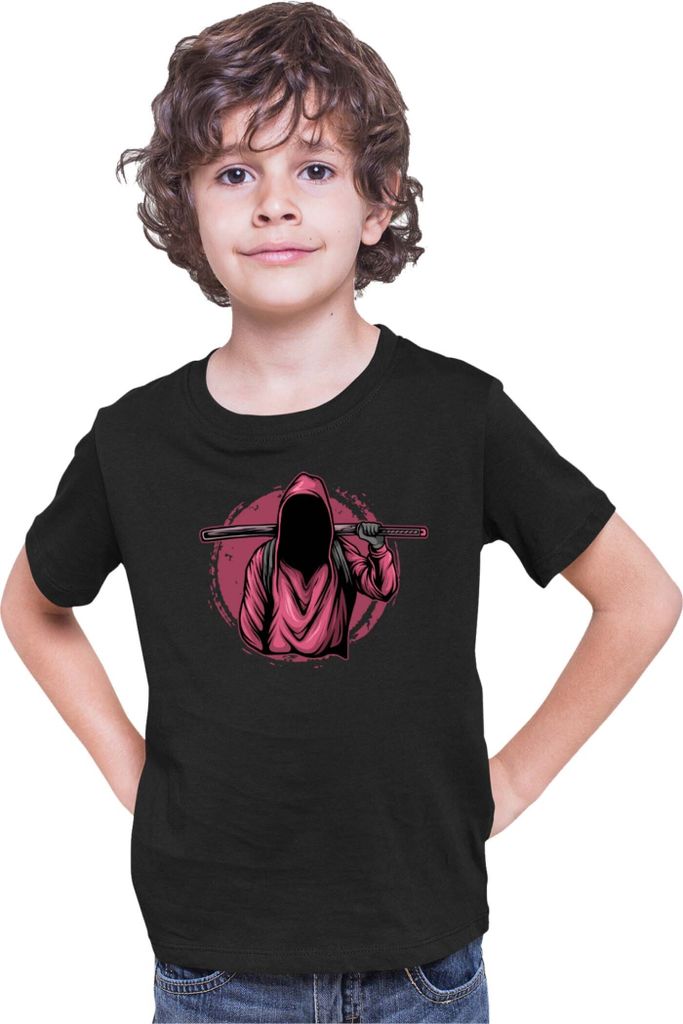 Kinder T-Shirt Japan Anime Manga Ninja Assassin, 5-6 Jahr - 116 / Schwarz
