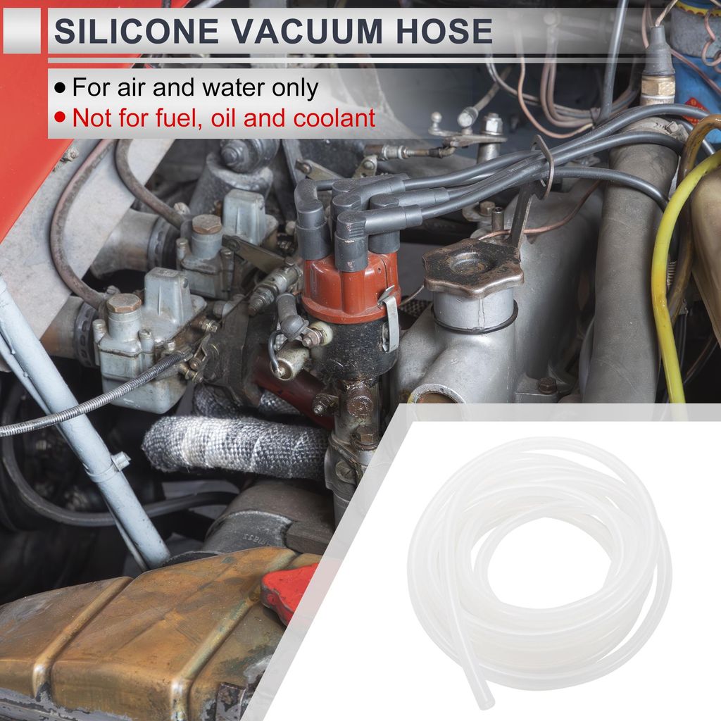 1 Stück Silikon-Vakuumschlauch Hochtemperatur 20FT 3/8" 10mm ID 2,5mm Wandstärke Automobil-Vakuumschlauch 130PSI Maximaldruck Klar