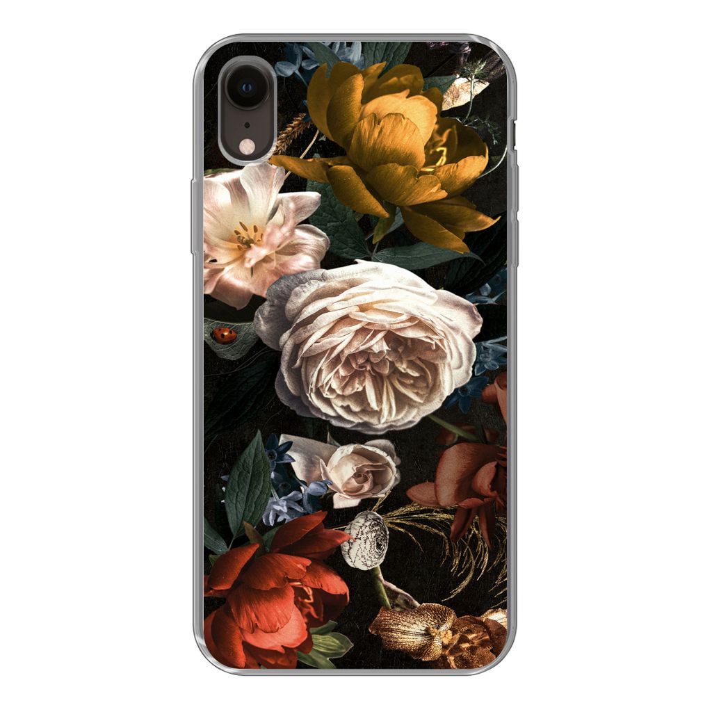 MuchoWow Handyhülle Schutzhülle Hülle für iPhone XR Blumen - Natur - Muster Silikon Softcase Handy Hülle - Schutzdeckel