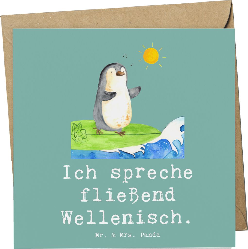 Mr. & Mrs. Panda faltkarte Fließend Surfen - Meeresbrise - Produktbild 