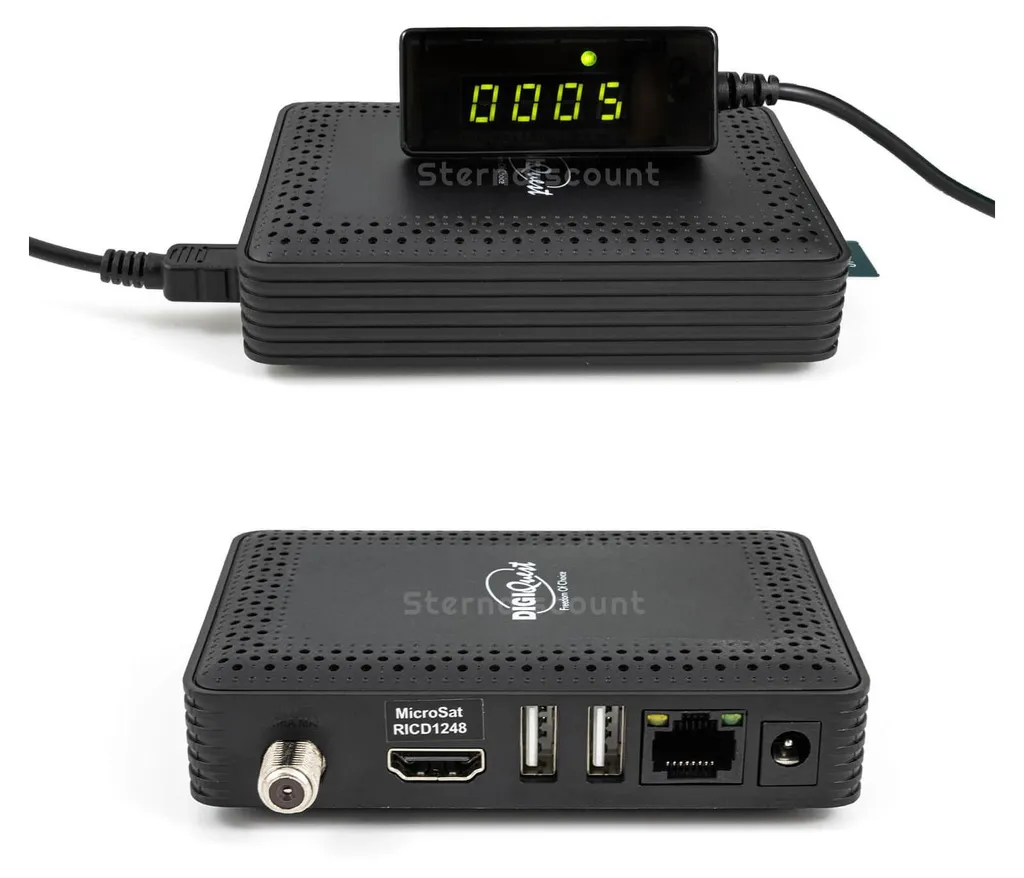 Récepteur Satellite Tivùsat Full HD Digiquest Microsat Mini avec Carte HD
