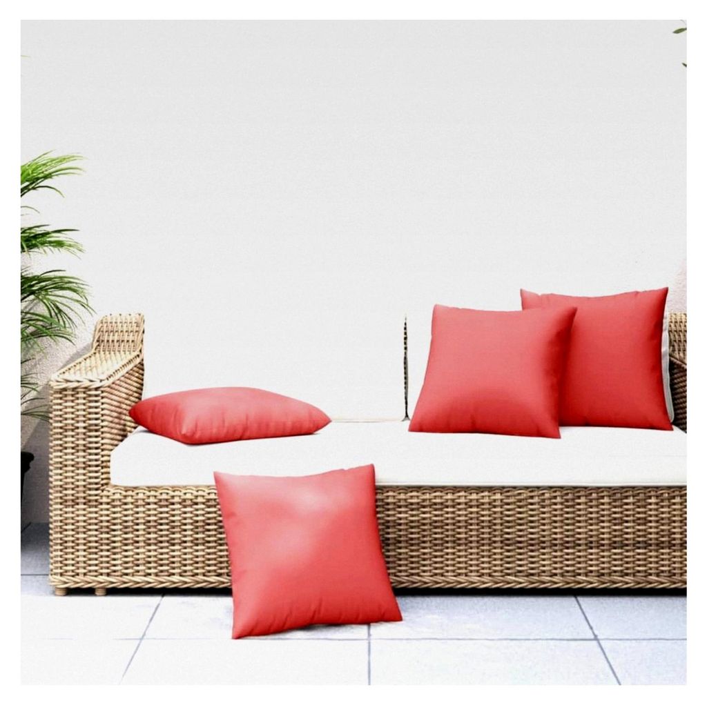Sofakissen 4 Stück Rot 50x50 cm Stoff für Wohnzimmer, Sofa, Schlafzimmer