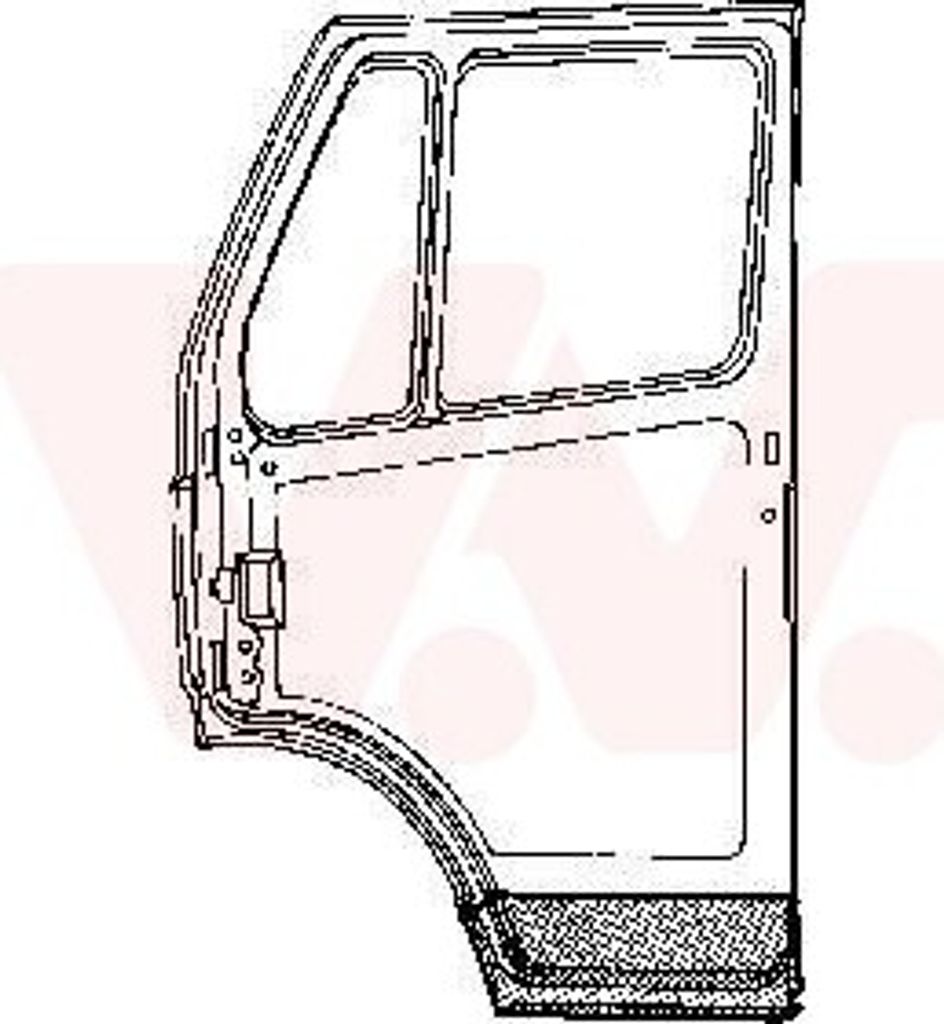 VAN WEZEL 3070271 Autotür Reparaturblech innerer Teil unterer Teil Links passend für MERCEDES-BENZ T1 Kasten (602) T1 Bus (601) T1 Kastenwagen T1...