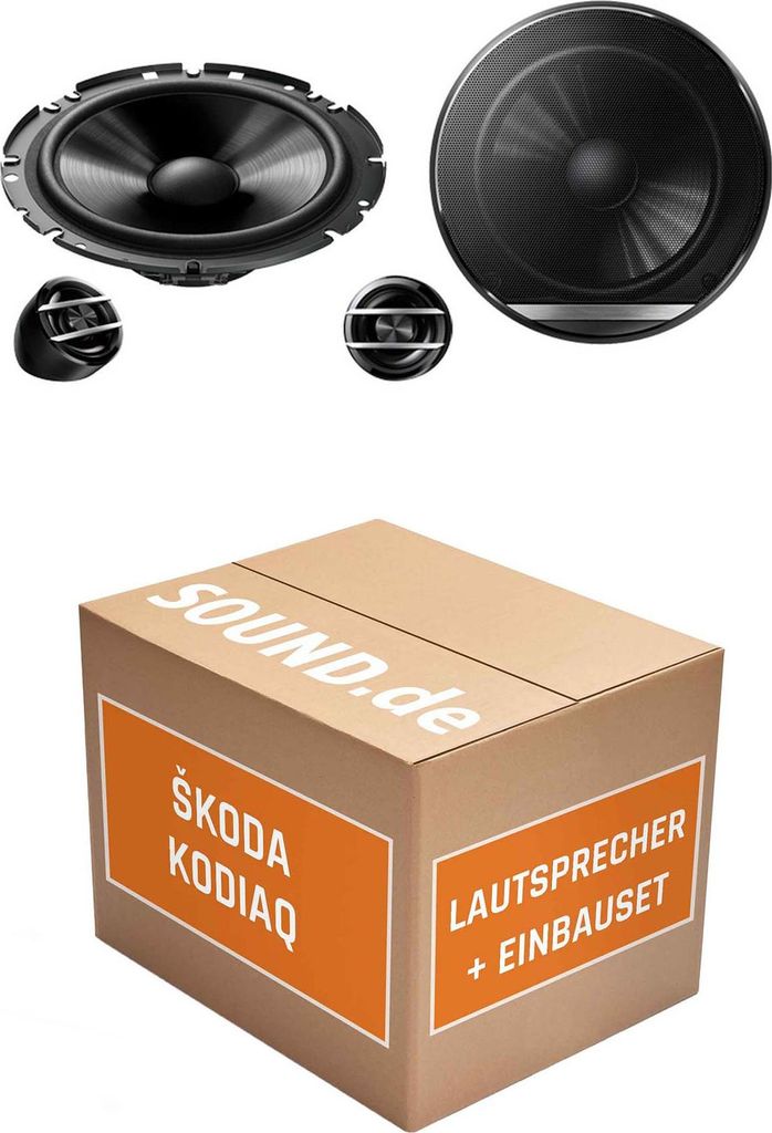 Lautsprecher Boxen Einbaupaket Front Pioneer TS-G170C passend für Skoda Kodiaq I | 2x Tief-Mitteltöner 2x Hochtöner