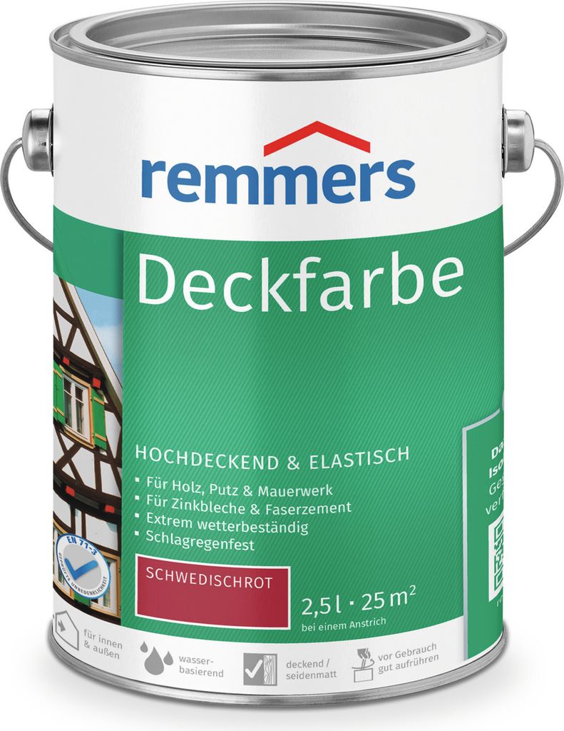 Remmers Deckfarbe schwedischrot 2,5 l, Holzlack Produktbild 